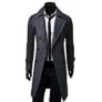 Men Turn-down Collar Long Woollen Wind Coat