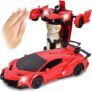 Gesture Sensing Remote Control Robot One Button Transformation Car Toy – Red