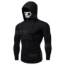 Sweat à Capuche Crâne Masque Zippée à Cordon – NOIR XL