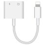 Double 8 Pin Headphone Extension Cable 2 – in – 1 Audio Adapter for iPhone – White