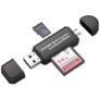 Gocomma 2 in 1 Micro USB and Memory Card Reader – Black