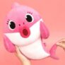 Music Sing Bumper Light Shark Plush Fish Toy Gift – PINK