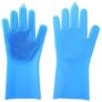 gocomma Silicone Dishwashing Gloves with Wash Scrub – BLUE