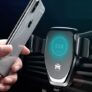 Universal Wireless Qi Fast Charging Car Charger Air Vent Phone Holder – Black