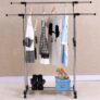 Telescopic Folding Double Pole Drying Rack – Black