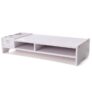 Desktop Monitor Stand Computer Screen Riser Wood Shelf Laptop Holder – White