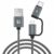 FLOVEME QC3.0 Fast Charge Micro USB and TYPE-C Data Cable – Gray
