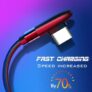 gocomma USB Type-C Mobile Game Data Cable Charging Cord – Red 2.0 m