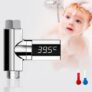 Gocomma LED Display Water Shower Thermometer Monitor for Baby Care – Silver 1pc