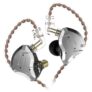 KZ ZS10 Pro Driver in-Ear HiFi Metal Earphones 2 Pin Detachable Cable – Black without Line Control