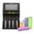 MiBOXER Wholesale LCD Smart Battery Charger Miboxer C4 For Li-ion IMR ICR LiFePO4 18650 14500 26650 21700 AAA Batteries 100-800mAh 1.5A – Black