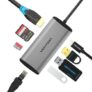 Vention CNDHB 8-in-1 Type-C to HDMI + 3 x USB3.0 + RJ45 + TF + SD + PD Converter – Gray