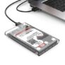 gocomma Portable 2.5 inch HDD Enclosure USB 3.0 Port – Transparent