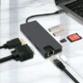Gocomma 8-in-1 USB-C Hub Adapter – Battleship Gray