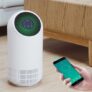 Alfawise P2 HEPA Smart Air Purifier WiFi AI Voice Control 3 Wind Speeds Touch Screen Low Noise 110m³/h CADR 3-layer Filter System – White WiFi Version