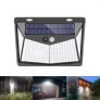 208 LED Outdoor Human Motion Sensing Lamp 1400lm Solar-powered Wall Light 3 Modes – Black