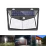 208 LED Outdoor Human Motion Sensing Lamp 1400lm Solar-powered Wall Light 3 Modes – Black