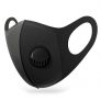 Adult Face Mask Polyurethane Sponge Reusable Respirator Washable Dustproof Breathing Mask – Black with Valves