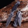 Portable Folding Knife Multi-functional Outdoor Camping Survival High Hardness Blade – Gray
