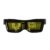 SL-004 Halloween and Christmas LED Light-emitting Glasses Electronic Music Bar Disco Equipment APP Edit Eyeglasses – Black yellow light