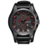 CURREN Men&rsquo;s Casual Quartz Leather Mechanical Pointer Multifunction Watch