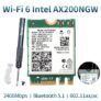 Wireless Dual Band 2400Mbps WiFi 6 For Intel AX200 NGFF M.2 Bluetooth 5.1 Wifi Card AX200NGW Wifi 6 Adapter 2.4G/5Ghz 802.11ac/ax – AX200NGW