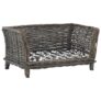 Basket for Dogs with Cushion Natural Willow – Grey 50x33x35 cm France