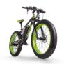 RICH BIT RT-022 Ebike 48V 17Ah Li-battery 4.0 In Fat Tire Bicycle Snow Electric Bike Mountain Accelerator Throttl – black green