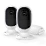 2X Reolink Argus 2 Caméra de Surveillance Batterie Rechargeable Caméra Solaire extérieur sans Fil Vision Nocturne Starlight Caméra WiFi avec Alarme Sirene et Détection de Mouvement PIR Fente SD