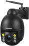 PTZ Caméra Exterieur, SHIWOJIA Dôme Caméra Surveillance WiFi de Sécurité, Audio Bidirectionnel,1080P Caméra IP Extérieure sans Fil, Détecteur de Mouvement, Alerte Intelligente, IP66 Etanche