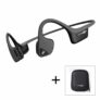 AfterShokz Trekz Air – Écouteurs sans Fil à Conduction Osseuse (Oreilles Libres/Open Ear) Casque Bluetooth pour Sport Course Vélo avec 2 Étuis de Transport, Gris