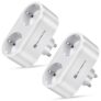 Slitinto prise intelligente 2 en 1 WiFi Smart Plug Compatible Alexa, Google Home et IFTTT, Aucun Hub Requis Il est possible d’utiliser l’APP pour contrôler à tout moment et à tout endroit 16A – 2 pack