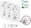Prise Intelligente WiFi Prise Connectée Intelligente WiFi Prise Courant-Prise française (lot de 3, blanc)