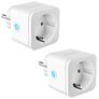 2 x Prises Connectées Intelligentes Wi-FI 16A Socket Fonctionne avec Alexa, Google Home et Smart Life, télécommande, Fonction de minuterie, Aucun Hub Requis