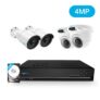Reolink Kit Caméra Surveillance PoE 8CH HD 4MP Système de Vidéo Surveillance avec 4X IP Caméra PoE Extérieur avec 2TB Disque Dur Vision Nocturne RLK8-410B2D2 (8CH 4MP 2TB HDD)