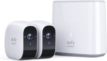 Caméras de sécurité sans Fil eufy Security eufyCam E – Base + 2 caméras, autonomie d’un an, vidéo 1080p, Alarme 100dB, Carte microSD 16GB, Audio bidirectionnel, étanche IP65