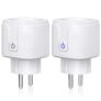 Prise Connectée Wifi 16A-3680W,ANOOPSYCHE Prise Intelligente Compatible avec Amazon Alexa Google Home IFTTT, Aucun Hub Requis, Prise Programmable Télécommande Réglage de Minuterie par App(Lot de 2)