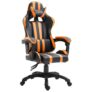 Super Popular Color Racing Style Seat Height Adjustable Gaming Chair With High Backrest and Headrest – France Orange