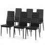 Lot de 6 chaises de salle à manger en simili noir