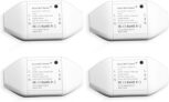 Interrupteur Intelligent Universel, Interrupteur Connecté WiFi Compatible avec Alexa, Google Home et SmartThings, 4 DIY Commutateurs avec Commande Vocale, Contrôle à Distance et Fonction de Temps
