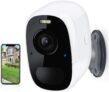 Camera Surveillance WiFi sans Fil HD 1080P, Batterie Rechargeable Intégrée, Vision Nocturne, Etanche IP65