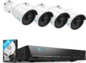 Reolink 5MP Caméra de Surveillance Extérieure, Kit Vidéo Surveillance avec 8CH 2To NVR et Caméra IP PoE Filaire 4X 5MP, Détection de Mouvement, 30 Mètres Vision Nocturne avec Audio, RLK8-410B4-5MP
