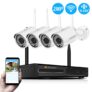 Kit Vidéo Surveillance WiFi sans Fil, Jennov HD Système Caméra Surveillance de Sécurité, 4CH WiFi NVR avec 4pcs 1080P IP Caméras Hydrofuge, Vision Nocturne, Détection de Mouvement, sans Disque Dur