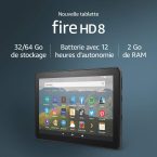 Nouvelle tablette Fire HD 8, écran HD 8″ (20,3 cm), 32 Go