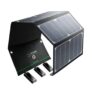 RAVPower 24W Chargeur Panneau Solaire 3 Ports USB + 4 Œillets et Crochets en Acier-Inox et 2 Câbles Micro-USB Portable Pliable Puissant Imperméable