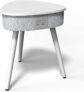 Table Basse Portable avec Enceinte Bluetooth, Chargeur Induction sans Fil et Port de Charge USB