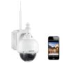 Dericam Caméra de sécurité extérieure WiFi, Caméra PTZ, Zoom optique 4x, Autofocus, 1,3 mégapixel, Carte mémoire 32 Go préinstallée, S1-32G Blanc