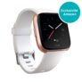 Fitbit Versa – Montres Connectées Forme, Sport et Bien-être : Plus de 4 Jours d’autonomie, Étanche, Suivi Fréquence Cardiaque, Blanc & Or Rose