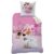 Pets Love Housse de Couette 140 x 200 cm et Taie d’Oreiller 63 x 63 cm Coton Rose