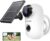 YESKAMO Caméra de Surveillance sur Batteries Extérieure/Interieur sans Fil HD 1080P Caméra IP WiFi avec Panneau Solaire Détection de Mouvement Audio à 2 Voies PIR Grand Angle 130 °